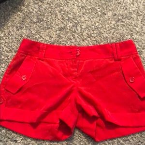 Express red shorts